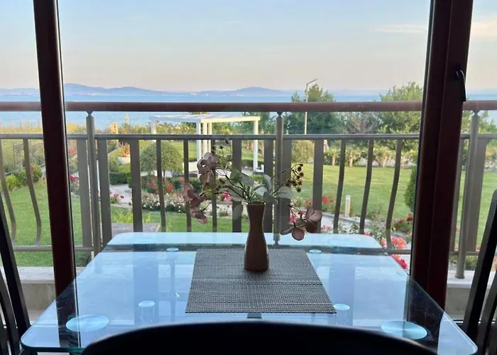 панорама, двустаен, малък, първа линия, гледка море, Diamond Beach, сарафово Апартамент *