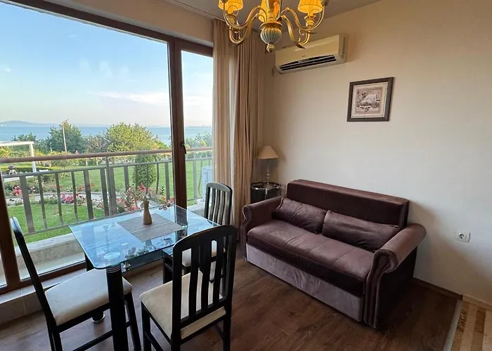 панорама, двустаен, малък, първа линия, гледка море, Diamond Beach, сарафово *